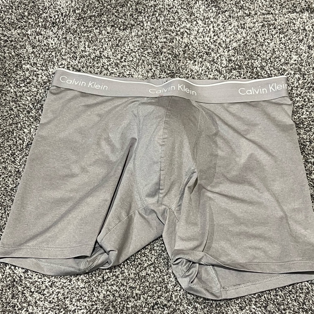 Calvin Klein Light Gray Men's Boxer Briefs with Logo Waistband